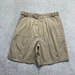 VINTAGE Travel Smith Shorts Womens 12 Tan Nylon High Waist Pleated Hiking USA